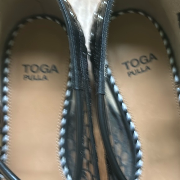 TOGA PULLA Black mesh ballerina flats size 6.5 - Picture 8 of 14